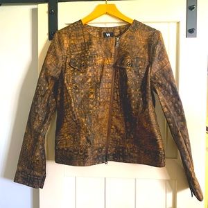 W By Worth Alligator Print Brown Medium Jacket brand new without tags